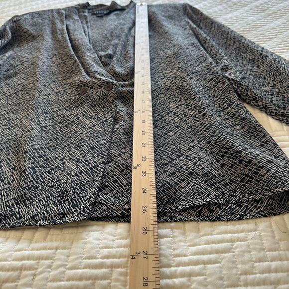 Vintage Spenser Jeremy Thin Lightweight Silk Jacket Black Beige Size Large - Picture 7 of 9